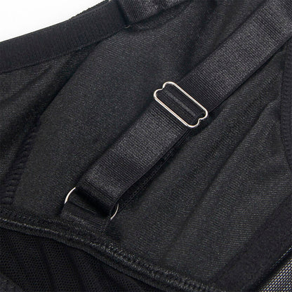 SUBBLIME - 955236 CZARNY BIUSTONOSZ BONDAGE Z KOMPLETNYMI POŃCZĄŻKAMI S/M