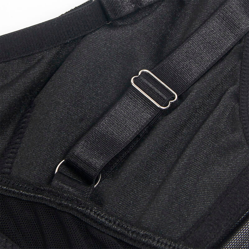 SUBBLIME - 955243 CZARNY BIUSTONOSZ BONDAGE Z KOMPLETNYMI POŃCZOSZKAMI L/XL