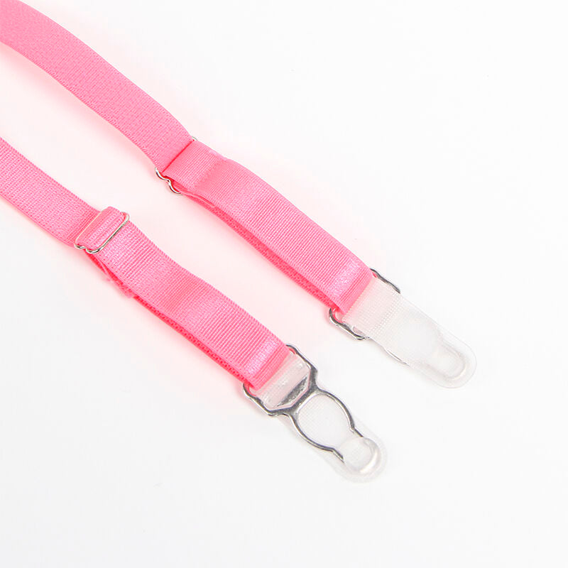 SUBBLIME - 955366 KOMPLET BIUSTONOSZA Z KORONKĄ I PASKAMI DO POŃCZOSZNIC RÓŻOWY I FIOLETOWY L/XL