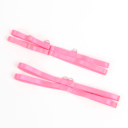 SUBBLIME - 955366 KOMPLET BIUSTONOSZA Z KORONKĄ I PASKAMI DO POŃCZOSZNIC RÓŻOWY I FIOLETOWY L/XL