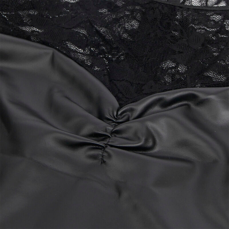 SUBBLIME - 955601 SUKIENKA Z DŁUGIM RĘKAWEM I CZARNĄ KORONKĄ L/XL