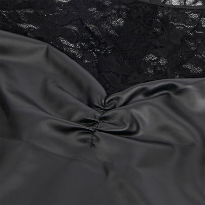 SUBBLIME - 955601 SUKIENKA Z DŁUGIM RĘKAWEM I CZARNĄ KORONKĄ L/XL