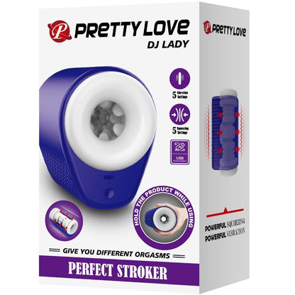PRETTY LOVE - DJ LADY MĘSKI MASTURBATOR Z WIBRACJĄ 5 USTAWIEŃ FIOLETOWY
