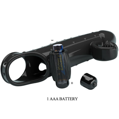 ROMANCE - WIBRACYJNY RĘKAW NA PENISA CZARNY