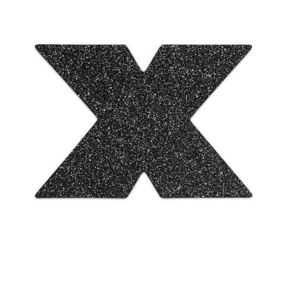 BIJOUX - NIEDYSKRETNE FLASH CROSS CZARNE NAKŁADKI NA SUTKI