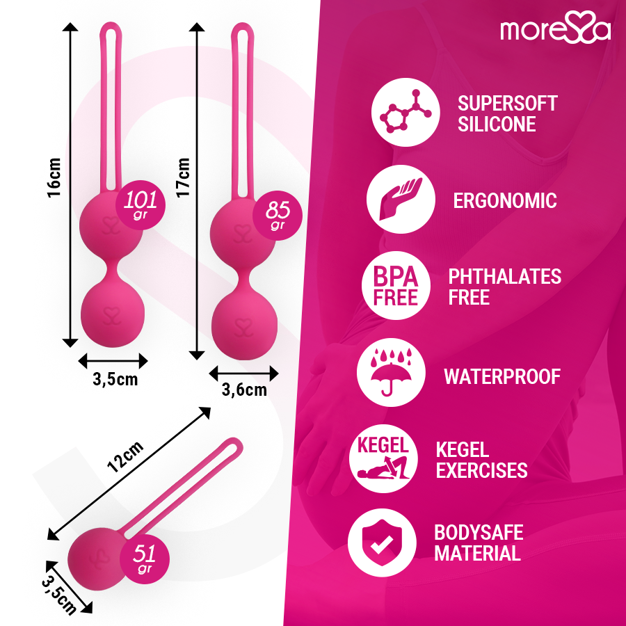 MORESSA - ZESTAW OSIAN PREMIUM SILICONE PINK (Osian One - 51 g | Osian Two - 101 g | Osian Three 85 g)