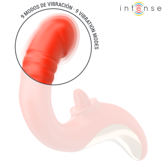 INTENSE - PAULINA WIBRATOR I STYMULATOR W KSZTAŁCIE U CZERWONY