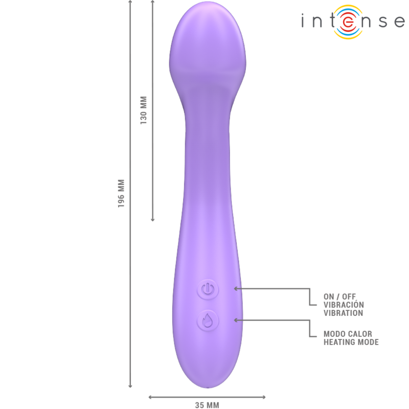 INTENSE - WIBRATOR BECKY 19 CM PODGRZEWANY 7 WIBRACJI FIOLETOWY