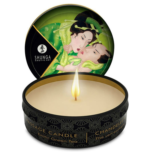 SHUNGA - MINI CARESS BY CANDELIGHT ŚWIECA DO MASAŻU T ZIELONA 30 ML