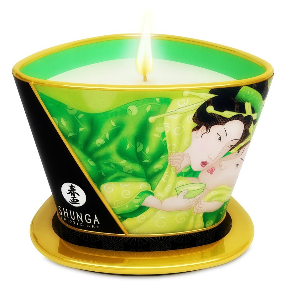 SHUNGA - MINI CARESS BY CANDELIGHT ŚWIECA DO MASAŻU T ZIELONA 170 ML