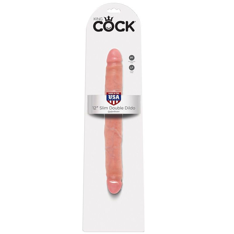 KING COCK - SZCZUPŁY PODWÓJNY DILDO 30 CM