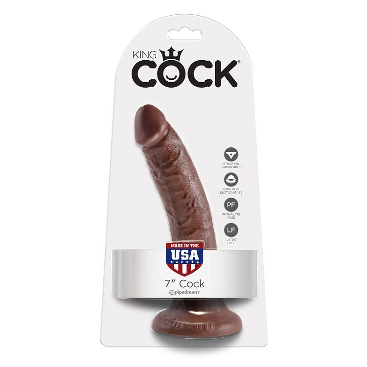 KING COCK - 7 DILDO CZEKOLADOWE 17,8 CM