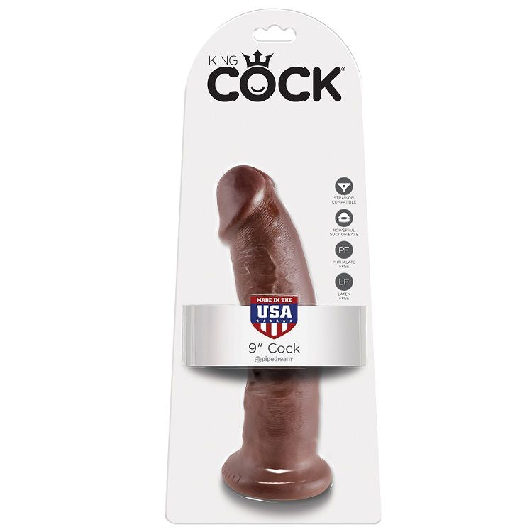 KING COCK - 9 DILDO BRĄZOWY 22,9 CM