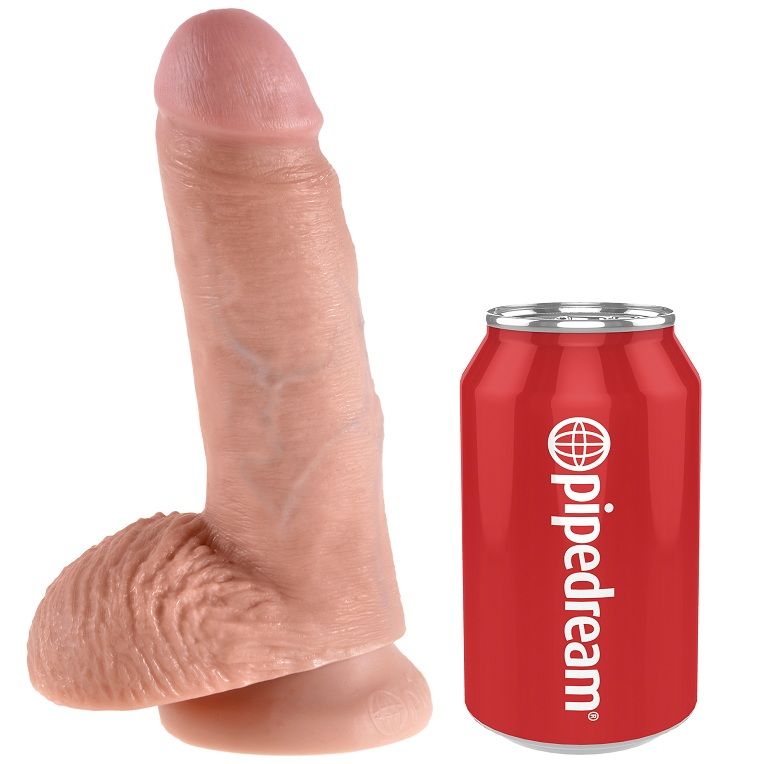 KING COCK - 7 MIĘSNYCH DILDÓW Z JĄDRAMI 17,8 CM