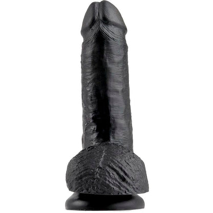KING COCK - 7 DILDO CZARNE Z JĄDRAMI 17,8 CM