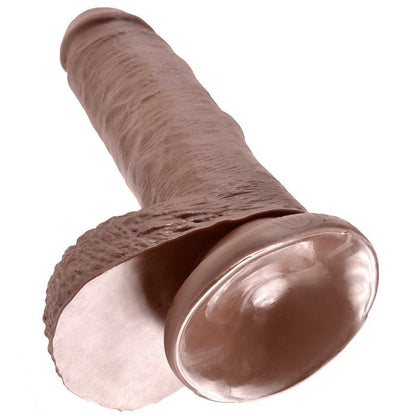 KING COCK - 7 DILDO BRĄZOWY Z JĄDRAMI 17,8 CM