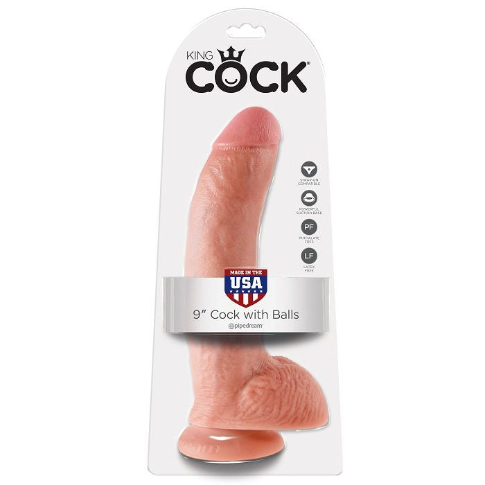 KING COCK - 9 DILDÓW Z JĄDRAMI 22,9 CM