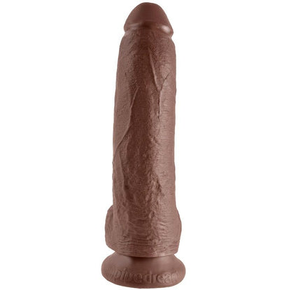 KING COCK - 9 DILDO BRĄZOWY Z JĄDRAMI 22,9 CM