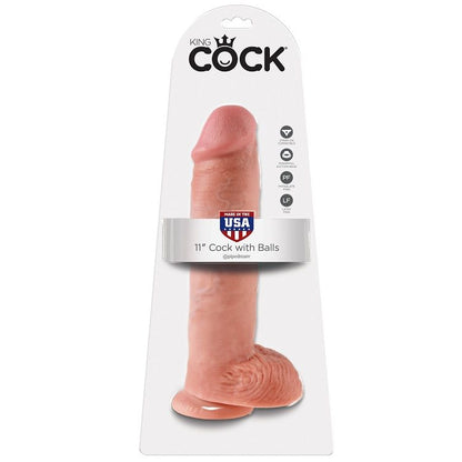 KING COCK - 11 DILDO MIĘSNE Z JĄDRAMI 28 CM