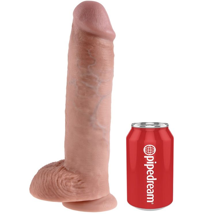 KING COCK - 11 DILDO MIĘSNE Z JĄDRAMI 28 CM