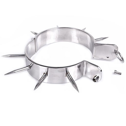 METALOWA TWARDA - OBROŻA BDSM DLA NIEWOLNIKÓW Z PUNKTAMI