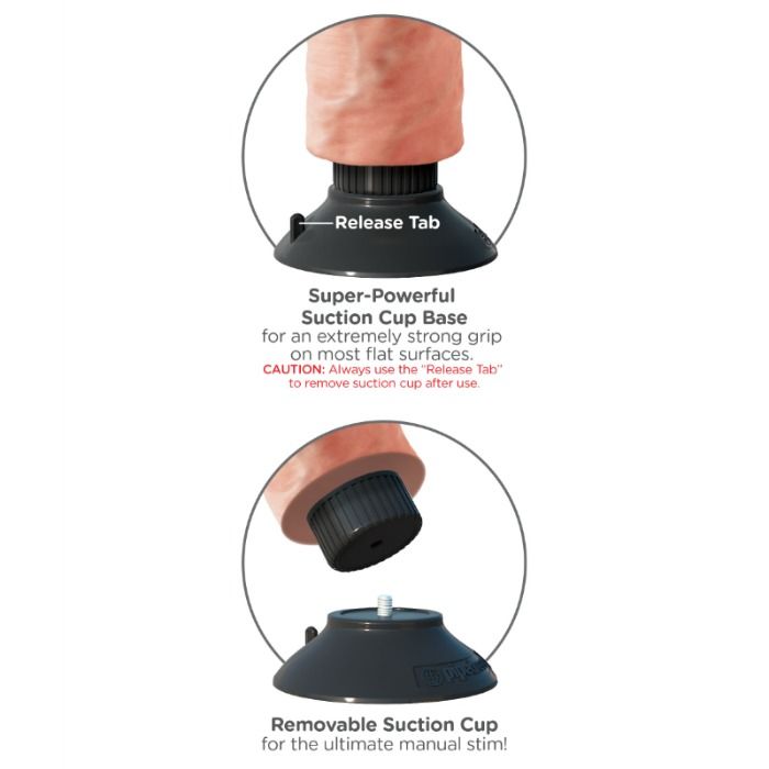 KING COCK - 17,78 CM WIBRACYJNY KUTAS Z JĄDRAMI MIĘSNYMI