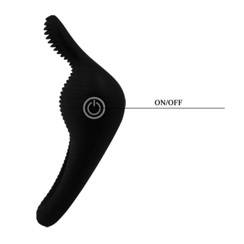 PRETTY LOVE - PIERŚCIEŃ WIBRACYJNY Z NAPARSKIEM CZARNY