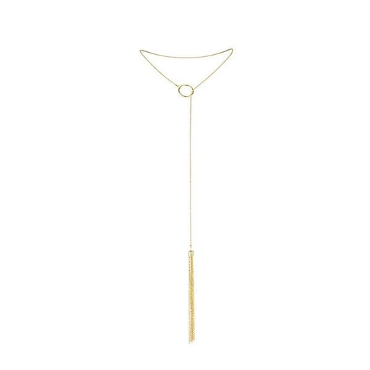 BIJOUX - WSPANIAŁY METALOWY NASZYJNIK ZE ZŁOTYMI Frędzlami