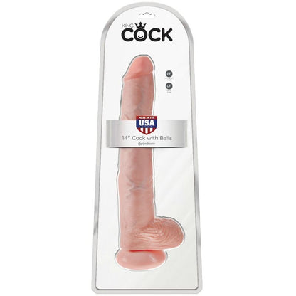 KING COCK - DILDO Z JĄDRAMI 35,6 CM MIĘSO