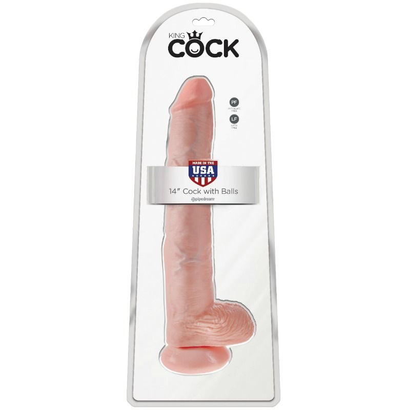 KING COCK - DILDO Z JĄDRAMI 35,6 CM MIĘSO