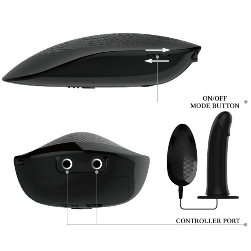 PRETTY LOVE - VITO STRAP ON Z DILDO W FORMIE PUSTEJ I WIBRACJĄ 17,3 CM