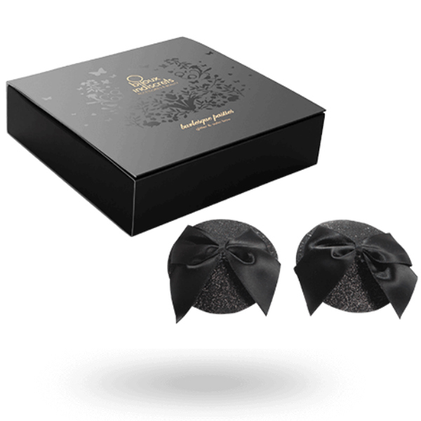 BIJOUX - BURLESKOWE LŚNIĄCE NAKŁADKI NA SUTKI Z KOKARDKĄ