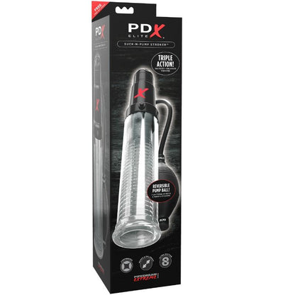 PDX ELITE - SUCK N PUMP STROKER WIBRACYJNY MASTURBATOR STYMULUJĄCA POMPKA FALOWA