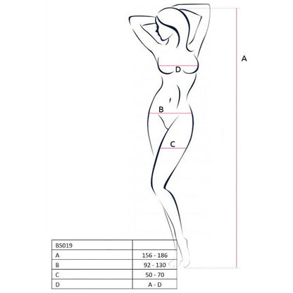 PASSION - BODYSTOCKING KOBIETY BS019 CZARNY ROZMIAR JEDNORAZOWY