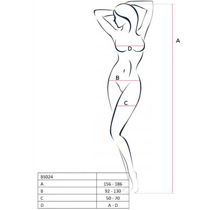 PASSION - KOBIETA BS024 BIAŁY BODYSTOCKING ROZMIAR JEDNORAZOWY