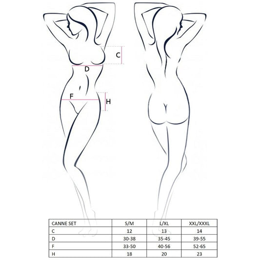 PASSION - KOMPLET KOBIECY CANNE CZARNY ROZMIAR L/XL