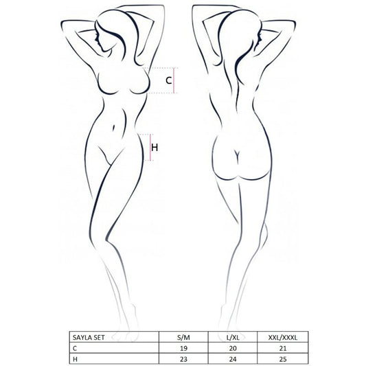 PASSION - KOMPLET KOBIECY SAYLA CZARNY ROZMIAR S/M