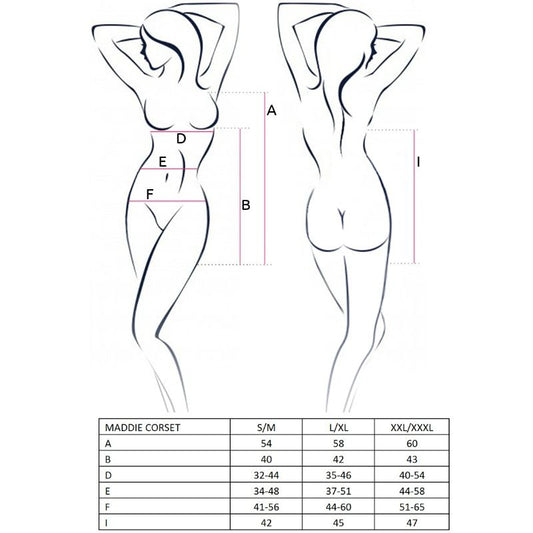 PASSION - GORSET KOBIECY MADDIE BLACK ROZMIAR S/M