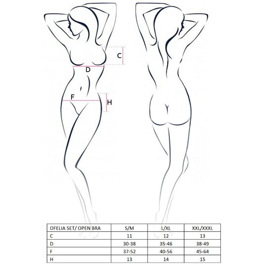 PASSION - KOMPLET KOBIECY OFELIA ROZMIAR S/M
