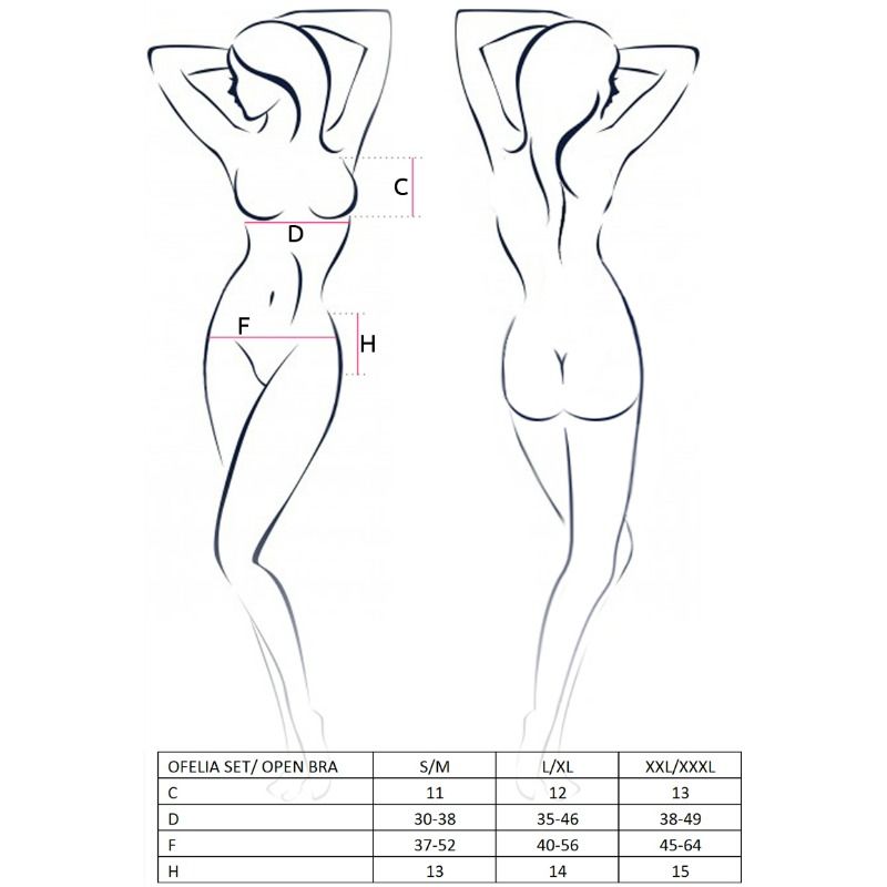 PASSION - KOMPLET KOBIECY OFELIA ROZMIAR S/M