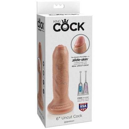 KING COCK - REALISTYCZNY DILDO NIEOBCIĘTE MIĘSEM 15 CM