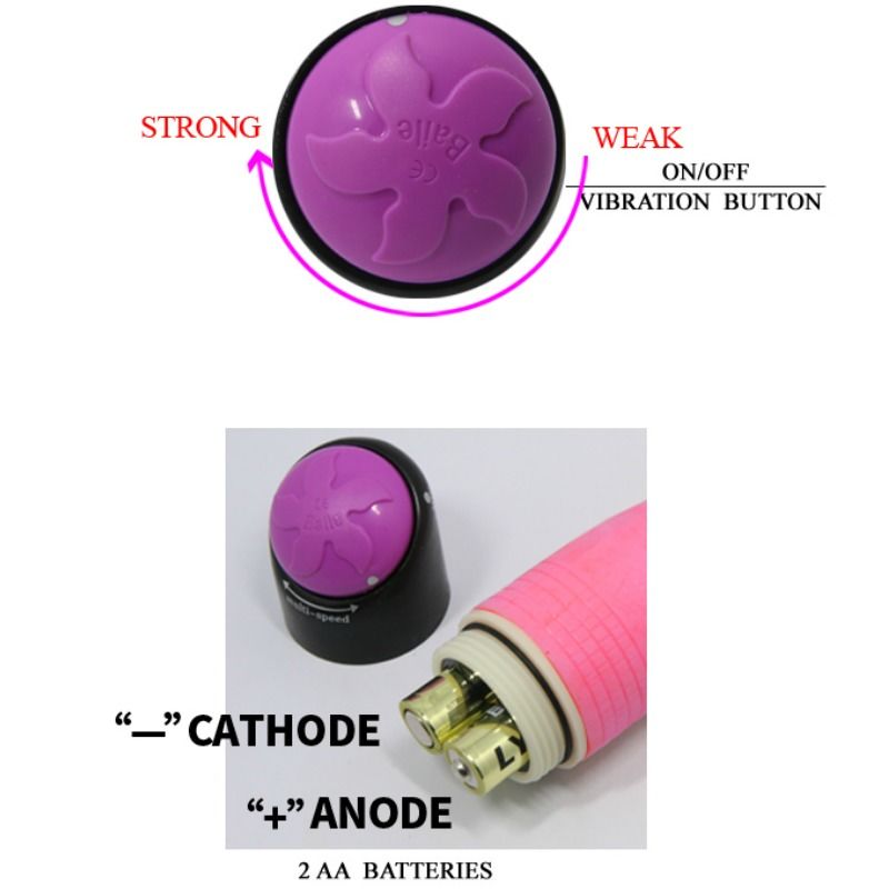 BAILE - KOLOROWY REALISTYCZNY WIBRATOR SEKSUALNY RÓŻOWY 23 CM