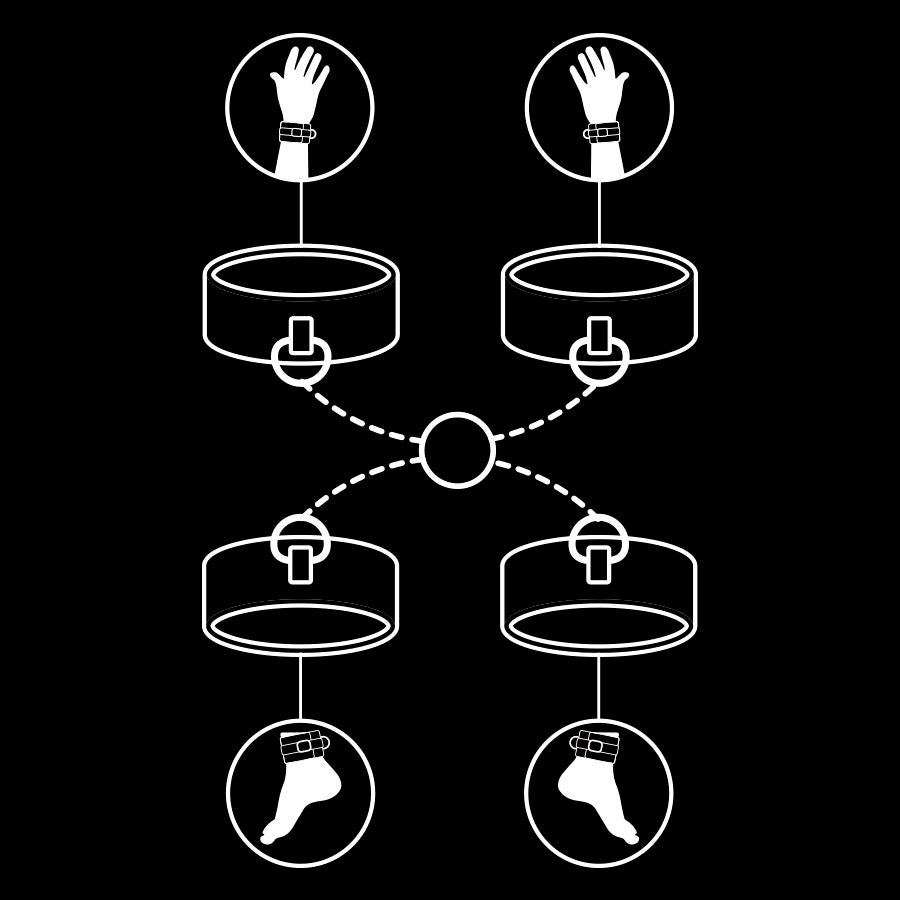 FETYSZ UMIESZNY - ZESTAW KAJDANEK NA DŁONIE I KOSTKI Z PODSZEWKĄ NOPRENOWĄ