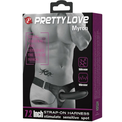PRETTY LOVE - MYRON STRAP ON Z WIBRACJĄ I DUŻYM DILDO