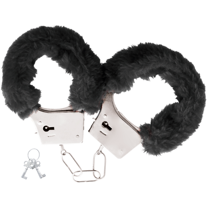 CIEMNOŚĆ - KAJDANKI METALOWE Z CZARNĄ PODSZEWKĄ