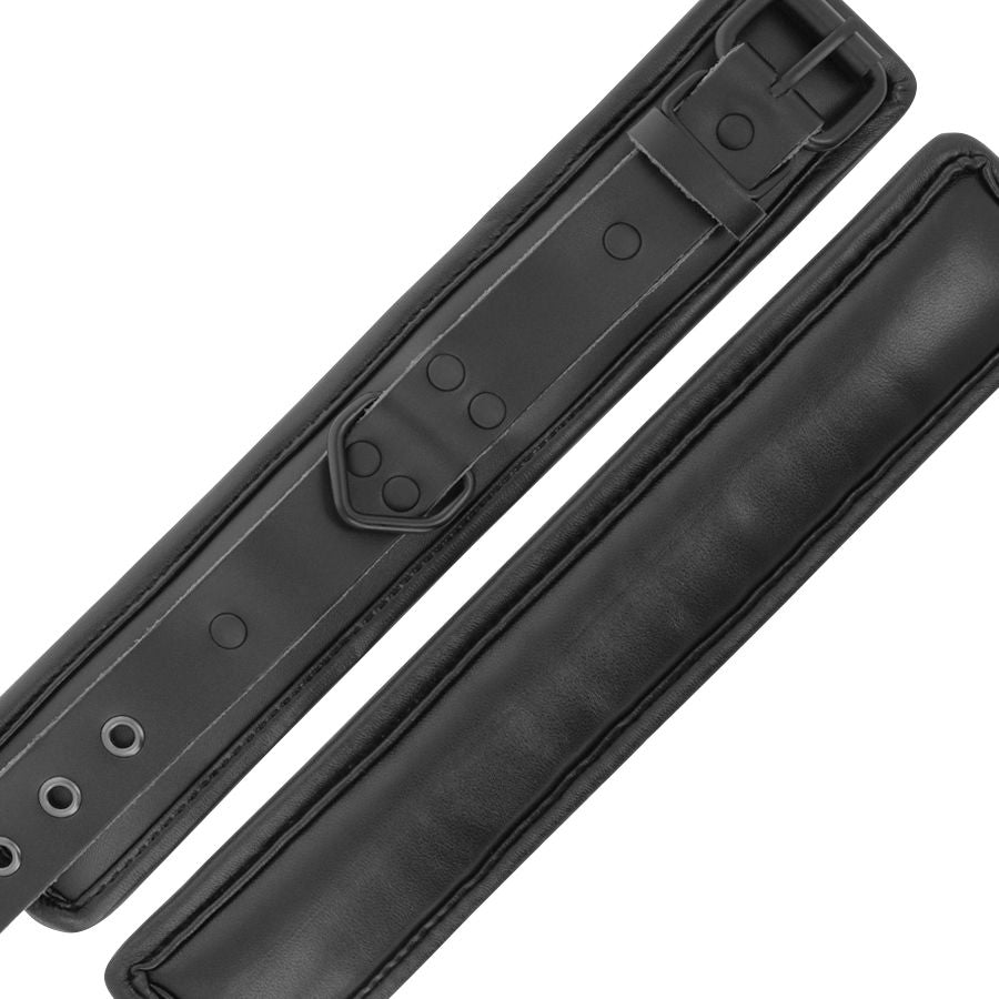 CIEMNOŚĆ - REGULOWANE CZARNE SKÓRZANE KAJDANKI NA RĘCE