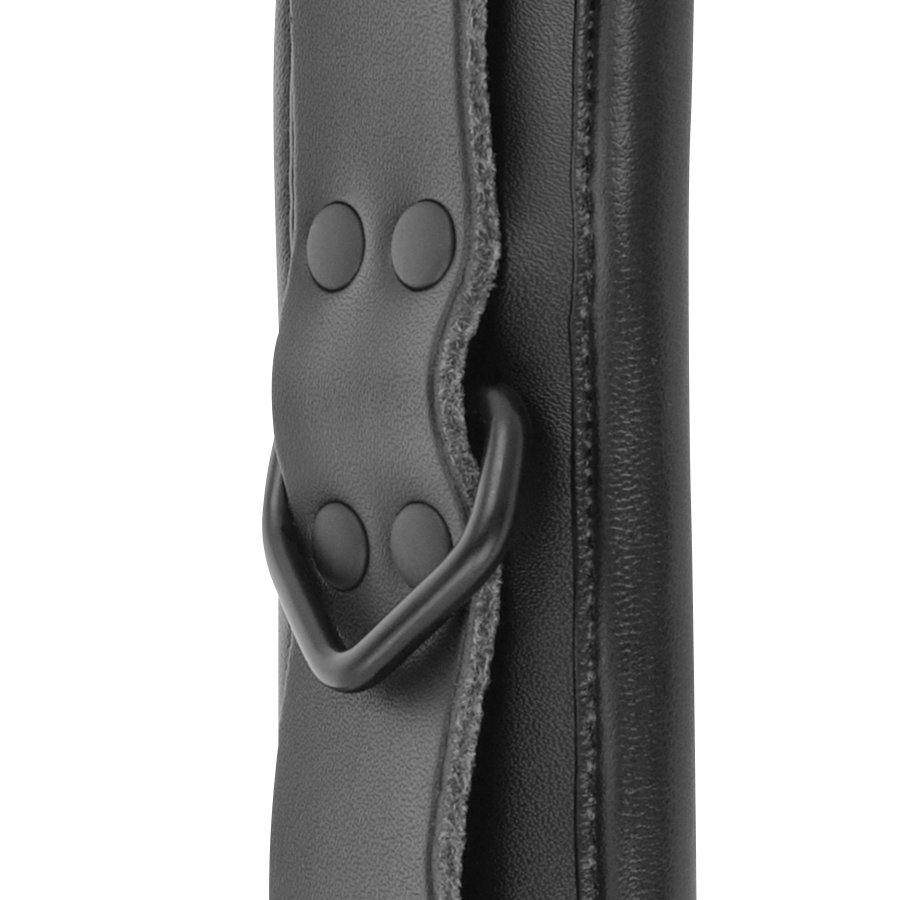 CIEMNOŚĆ - REGULOWANE KAJDANKI NA KOSTKI, CZARNE SKÓRZANE