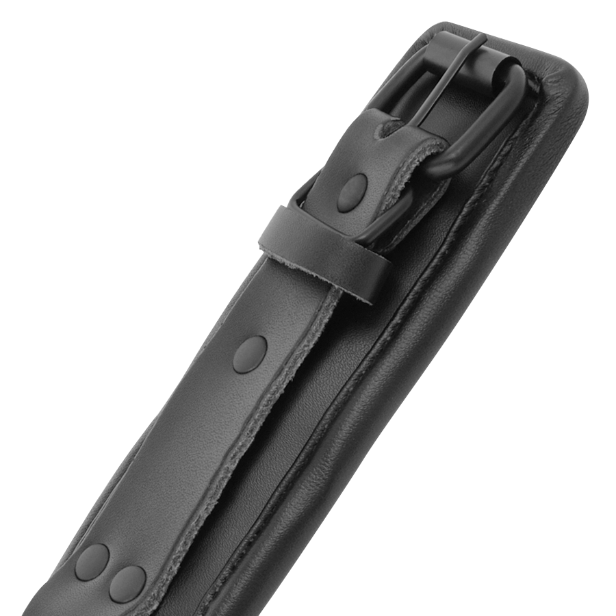 CIEMNOŚĆ - REGULOWANE KAJDANKI NA KOSTKI, CZARNE SKÓRZANE