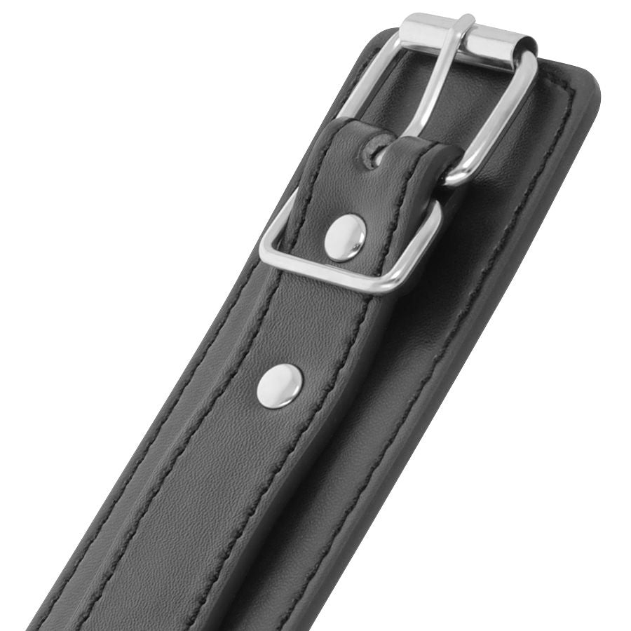 CIEMNOŚĆ - CZARNE REGULOWANE KAJDANKI Z PODWÓJNĄ TAŚMĄ WZMACNIAJĄCĄ