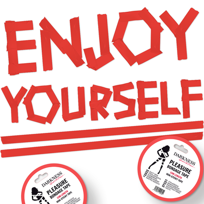 CIEMNOŚĆ - NIEKLEJĄCA CZERWONA TAŚMA BONDAGE 15 M